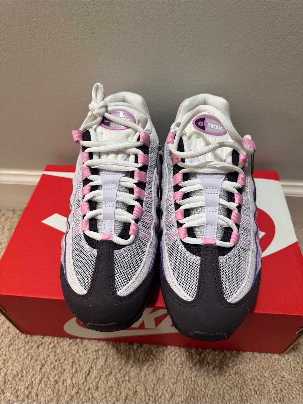 Nike Women's White Pink Purple Black Air Max Sneakers